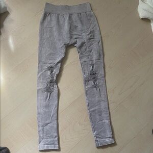 Gray Distressed Leggings